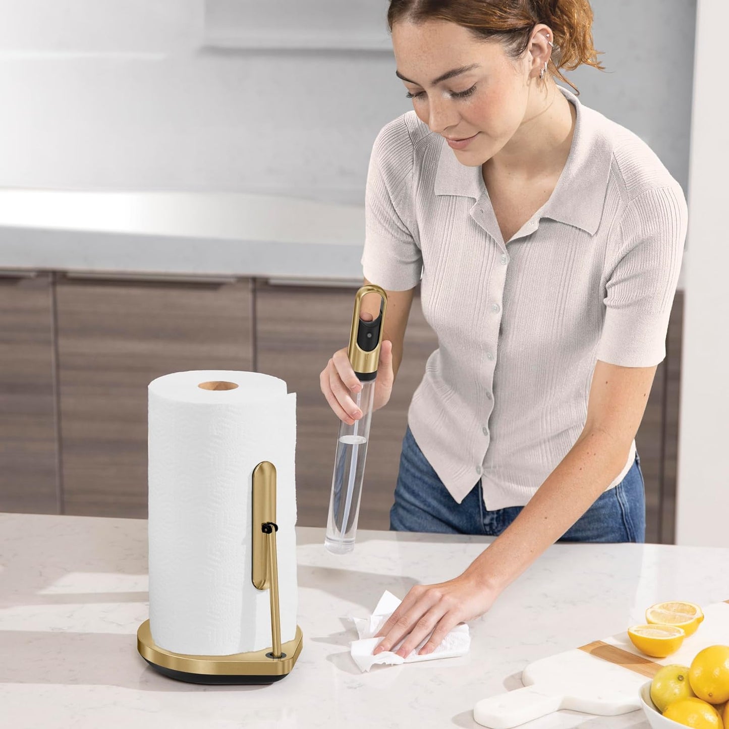 Simplehuman Keukenrolhouder met Pomp