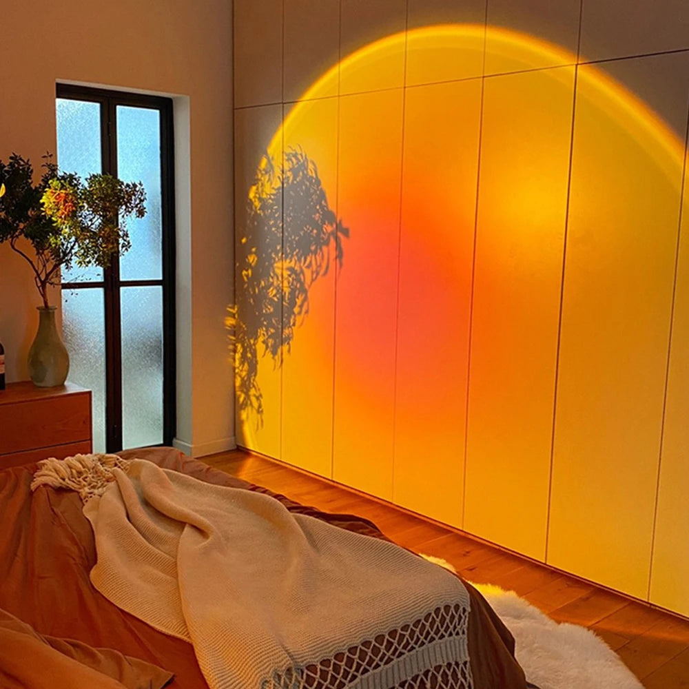 Bluetooth Nachtlamp Regenboog Zonsondergang Projector Lamp.