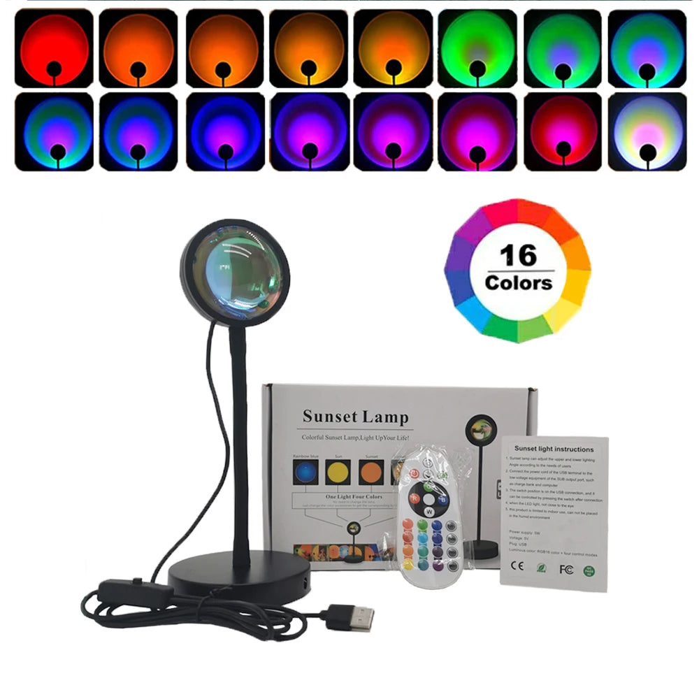 Bluetooth Nachtlamp Regenboog Zonsondergang Projector Lamp.