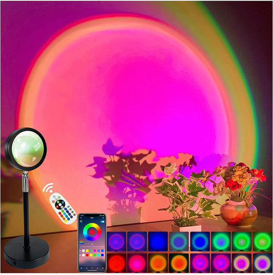 Bluetooth Nachtlamp Regenboog Zonsondergang Projector Lamp.