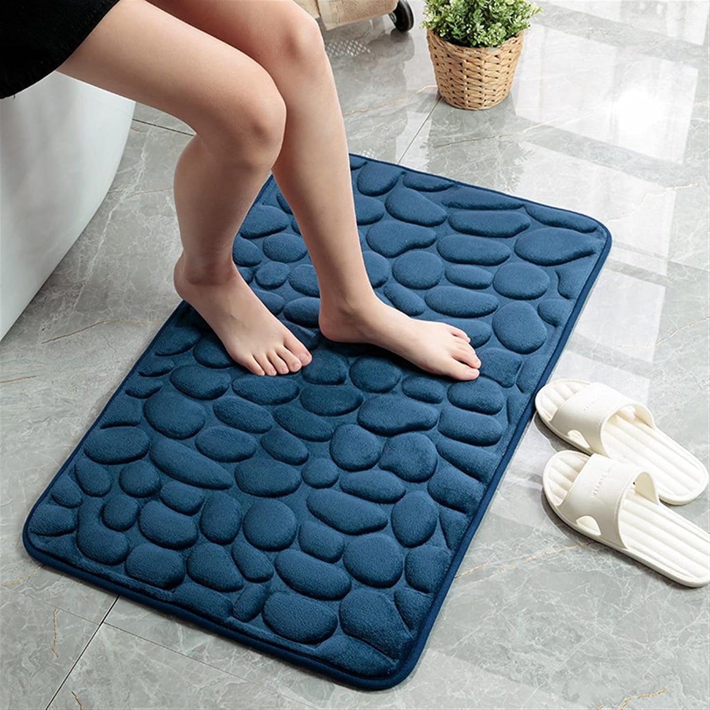 Cobblestone Koraalvel Bad Mat
