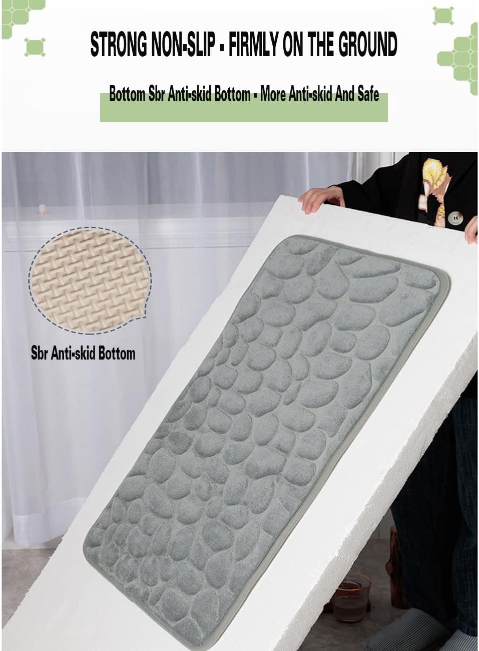 Cobblestone Koraalvel Bad Mat