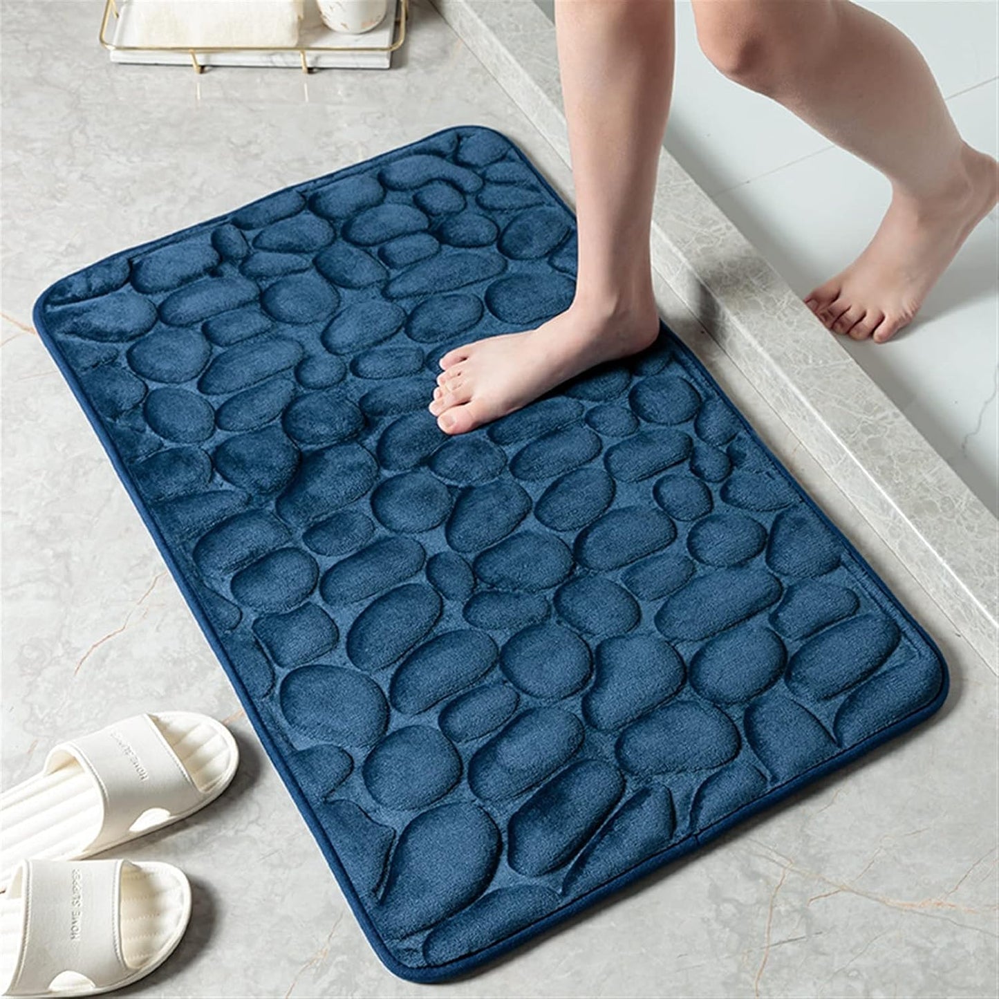 Cobblestone Koraalvel Bad Mat