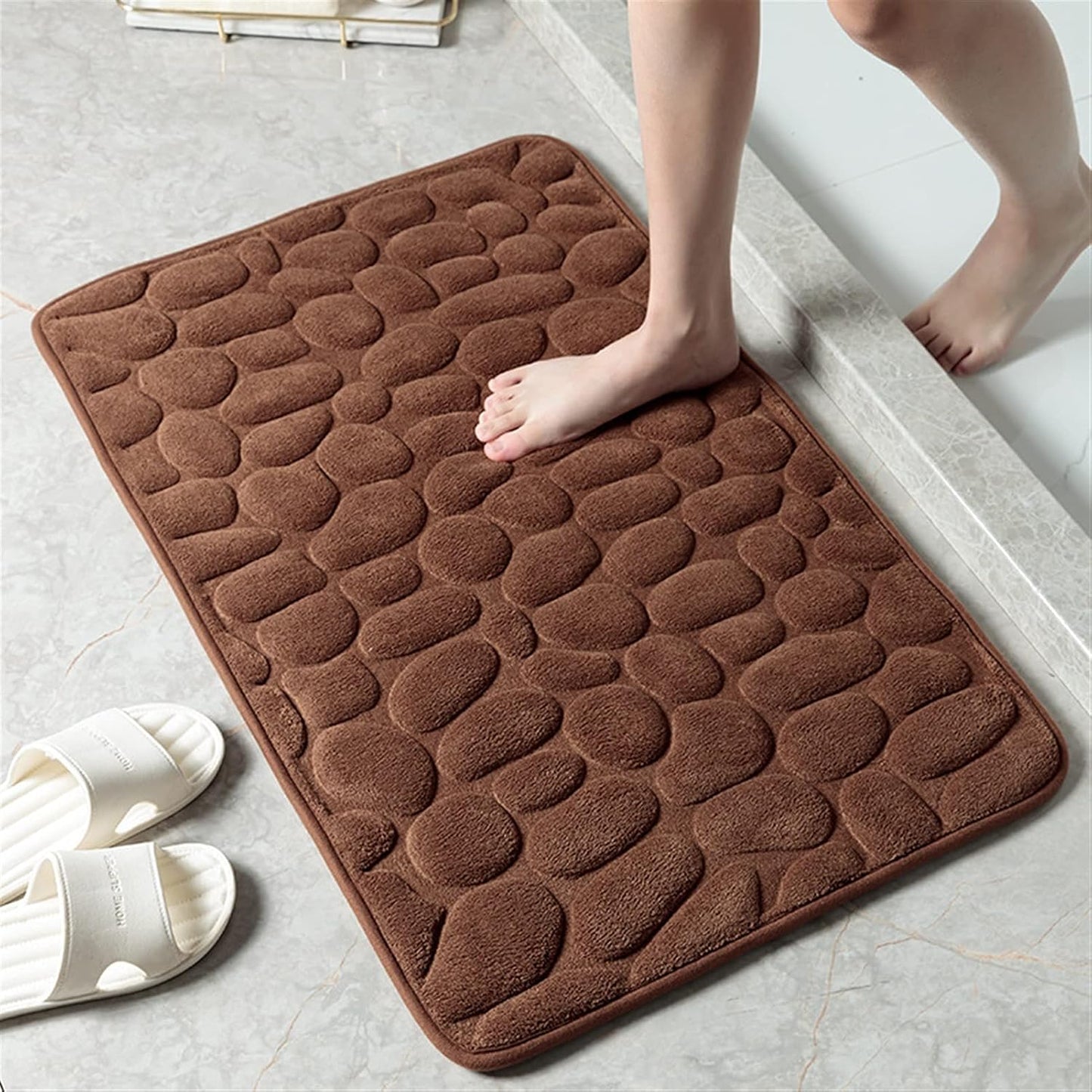 Cobblestone Koraalvel Bad Mat