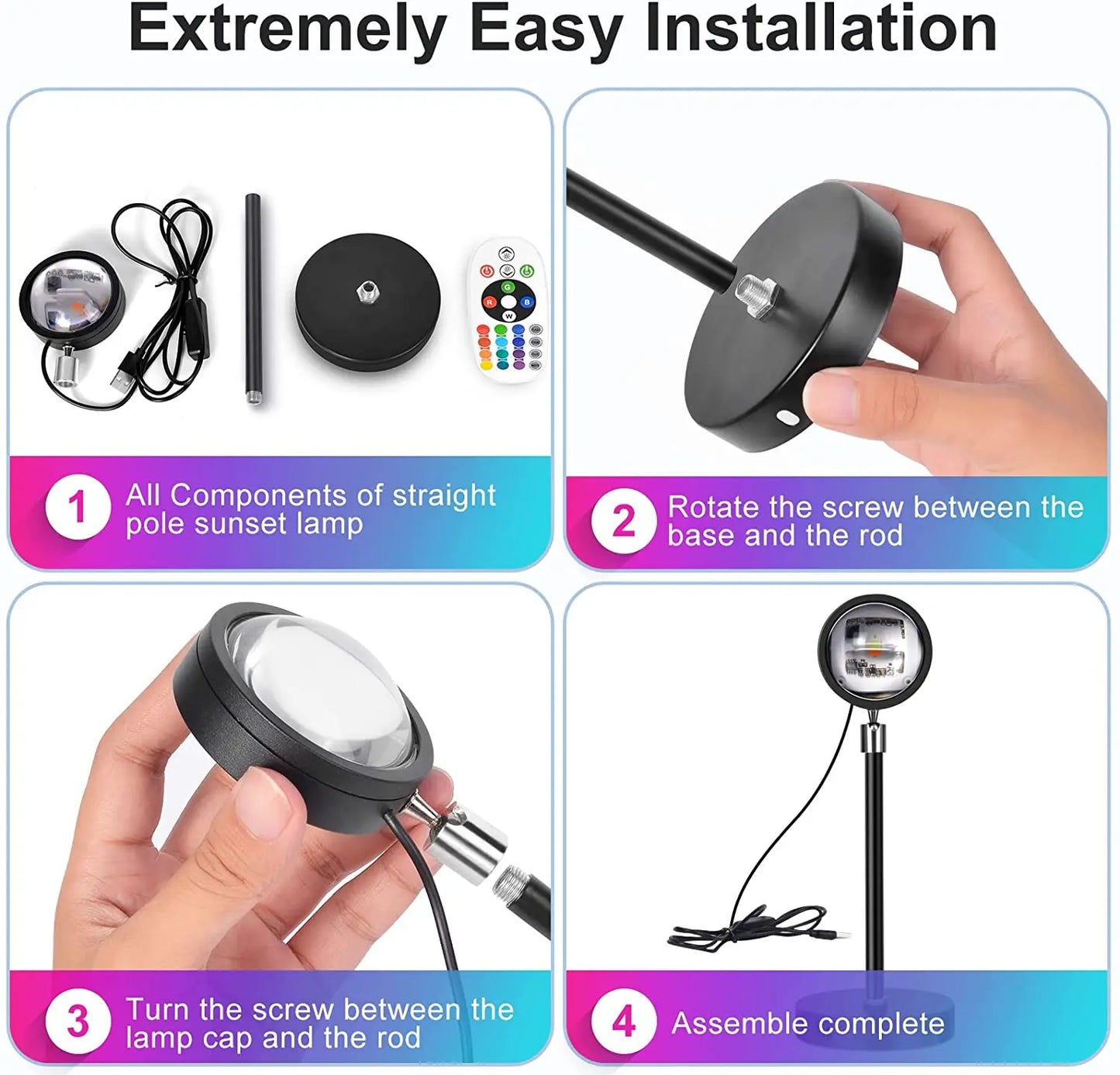 Bluetooth Nachtlamp Regenboog Zonsondergang Projector Lamp.